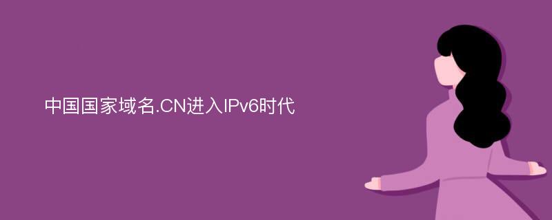 中国国家域名.CN进入IPv6时代